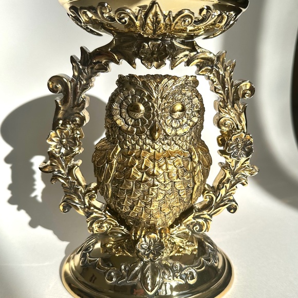 Bath & Body Works Golden Owl 3- Wick Candle Holder Fall Home Décor or Present - Picture 1 of 7